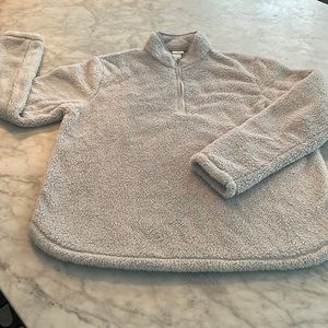 SUPER SOFT GRAY FLEECE HALF ZIP PULLOVER